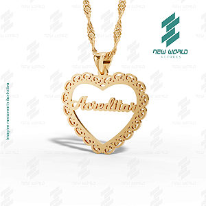 Arquivo de Pingente Coração com palavra Acreditar - Formato DXF - Tamanho 30 mm