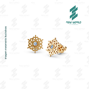 Arquivo de Brinco Floco de Neve Encantado - Formato DXF - Tamanho 15 mm