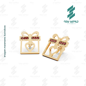 Arquivo de Brinco Presente do Coração - Formato DXF - Tamanho 15 mm