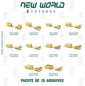 Pacote de Arquivos de Fechos Gavetas - Formato DXF, SVG - Tamanho de 5 a 14mm