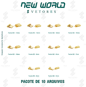 Pacote de Arquivos de Fechos Gavetas 2 - Formato DXF, SVG - Tamanho de 5 a 14mm