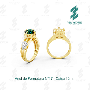 Arquivo de Anel Formatura Caixa Redonda N°17 - Formato DXF, SVG - Tamanho 17,56 mm