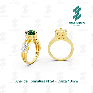 Arquivo de Anel Formatura Caixa Redonda N°24 - Formato DXF, SVG - Tamanho 19,74 mm