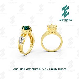 Arquivo de Anel Formatura Caixa Redonda N°25 - Formato DXF, SVG - Tamanho 20,5 mm