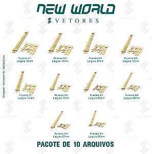 Pacote de Arquivos de Pulseiras Completas - Formato DXF - Medidas: Tamanho 06MM à 15MM