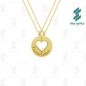 Arquivo de Pingente Redondo Coração Vazado com Frase Eterno Amor - Formato DXF e SVG - Tamanho 25 mm