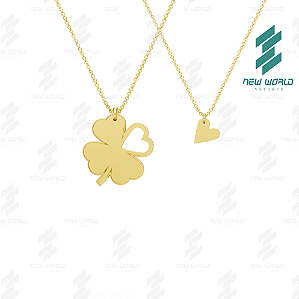 Arquivo de Pingente Trevo Coração Vazado - Formato DXF e SVG - Tamanho 25 mm