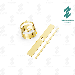 Arquivo de Anéis Estrela Vazada - Formato DXF, SVG - Tamanho 8 e 6 mm