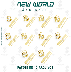 Pacote de Arquivos de Anéis Pares de Sintonia - Formato DXF, SVG - Tamanho de 8 e 6 mm