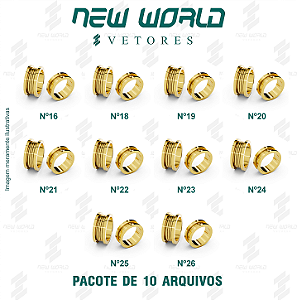 Pacote de Arquivos de Pares Alianças - Formato DXF, SVG - Tamanho de 16 e 26 mm