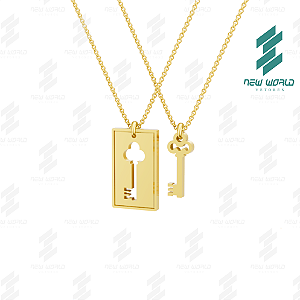 Arquivo de Pingente Retangular Chave Vazado - Formato DXF e SVG - Tamanho 25 mm