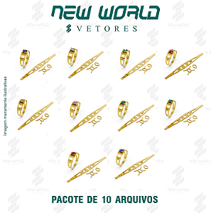 Pacote de Arquivos de Anéis de Formatura - Formato DXF, SVG - Tamanho de Nº29