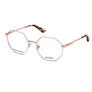 Óculos Armação Guess GU2849 Dourado com Branco Metal