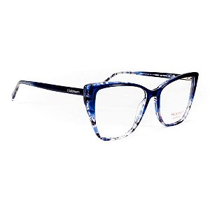 Óculos Armação Hickmann HI60025 G23 Gatinho Mesclado Azul