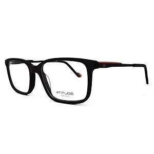 Óculos Armação Atitude AT7180 A11 Masculino Quadrado Preto