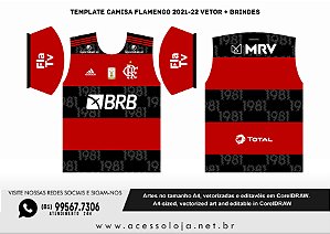Template Camisa Flamengo 2021-22 Vetor + Brindes