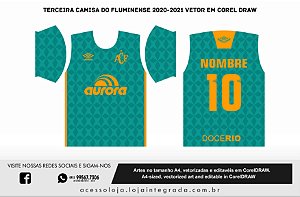 Template Vetor camisa do Fluminense Terceira 2020-2021 vetor em corel draw