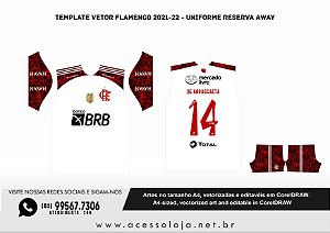 Template Vetor Camisa Flamengo 2021-22 - Uniforme Reserva Away