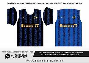 Template Camisa Futebol Inter Milan  2021-22 Home Kit Prediction - Vetor