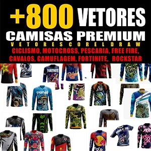 KIT SUBLIMAÇÃO PREMIUM - +800 VETORES CAMISAS