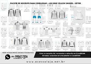 Pacote De Mockups Para Coreldraw - +70 unid yellow Images - Vetor