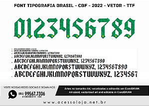 FONT TIPOGRAFIA BRASIL - cbf - 2022 - Vetor - TTF