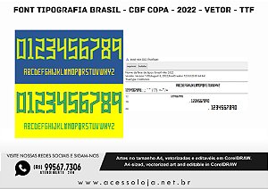FONT TIPOGRAFIA BRASIL - cbf COPA - 2022 - Vetor - TTF