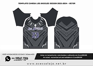 Template Camisa LOS ANGELES DESIGN 2023-2024 - Vetor