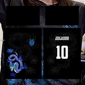 Template Camisa - Dragão Terceirão azul - Vetor