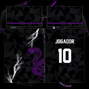 Template Camisa - InterClasse Raios com Serpente cobra roxa - Vetor