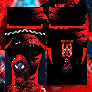 Template Camisa - InterClasse Spiderman Miles Black 24 - Vetor