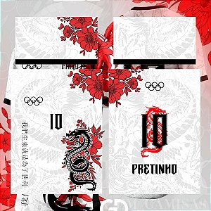 Template Camisa - InterClasse Dragão Floral red 24 - Vetor