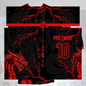 Template Camisa - InterClasse Dragão lingua vermelho 24 - Vetor