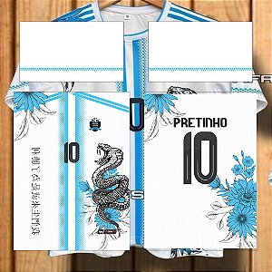 Template Camisa - InterClasse Argentina Serpente Cobra blue 24 - Vetor
