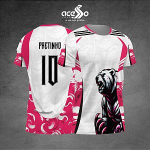 Template Camisa -  Urso Feroz Pink 25 - Vetor