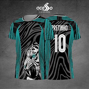 Template Camisa - Tigre Verde agua IA 25 - Vetor