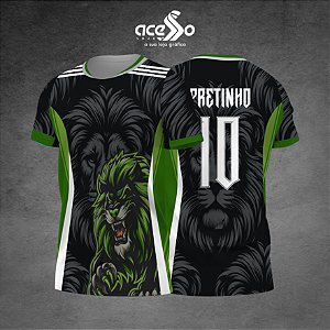 Template Camisa - Leão Verde bravo 25 - Vetor
