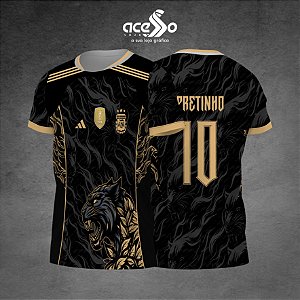 Template Camisa - Argentina Pantera dourada 25 - Vetor