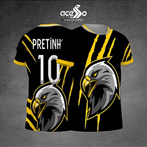 Template Camisa - Águia Olho Brilhante amarela 2025- Vetor