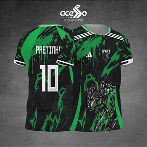 Template Camisa - Wolf Green 25 - Vetor