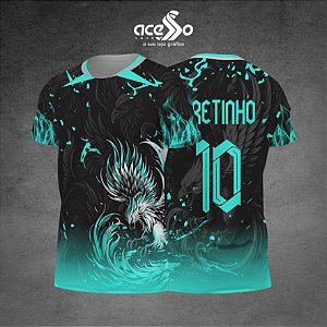 Template Camisa - Fenix grandiosa Turqueza 25 - Vetor