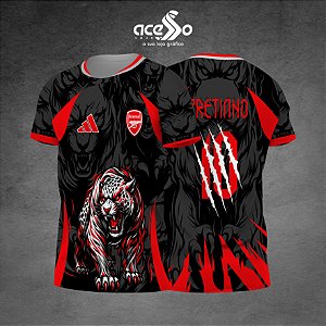 Template Camisa - Leopardo red 25 - Vetor