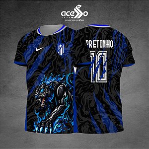 Template Camisa - Atlético de Madrid Blue Pantera 2025 - Vetor