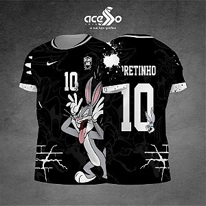 Template Camisa -  Pernalonga Olho fechado - black 25 - Vetor