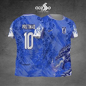 Template Camisa - Dragão Japão Azul BD 2025 - Vetor