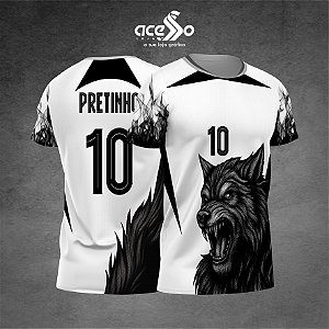 Template Camisa - Lobo Sanguinario fire black 2025 - Vetor
