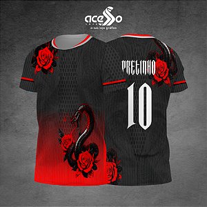 Template Camisa -  Snake Floral red 25 - Vetor
