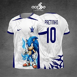 Template Camisa - Sonic fogo azul 2025 - Vetor