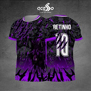 Template Camisa - Lobo Roxo RGB Black 2025 - Vetor