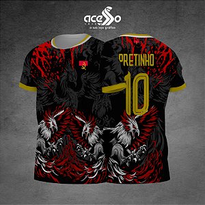 Template Camisa - Fenix Branca Vermelha 25 - Vetor
